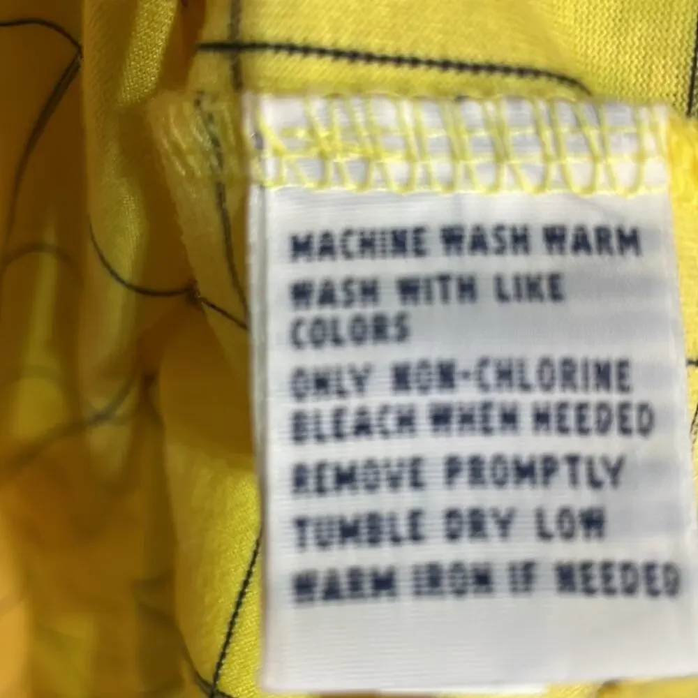 Ralph Lauren L mens polo golf yellow navy window pain polo shirt euc